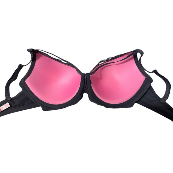 EUC PINK by Victoria's Secret Strappy Metallic Grey Bra Size 36DD - Picture 3 of 8